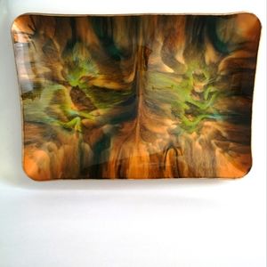 Gorgeous and Unique Resin / Epoxy Divided Display Dish with Gold Underside